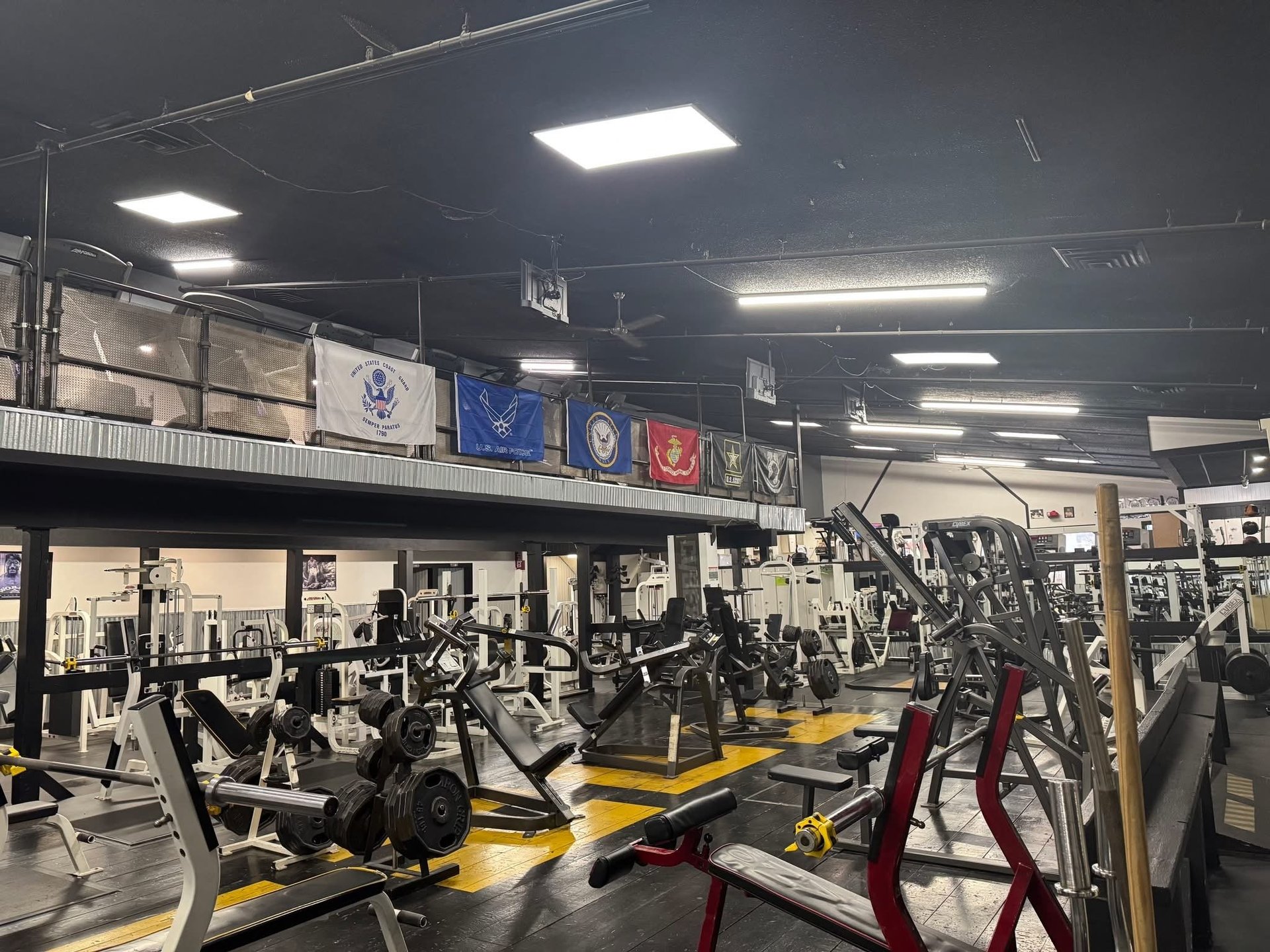 Modern gym interior with exercise equipment